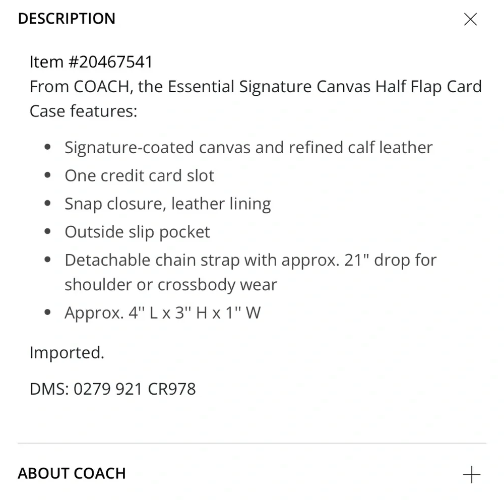 Coach mini wallet on a chain Rust signature so nice!